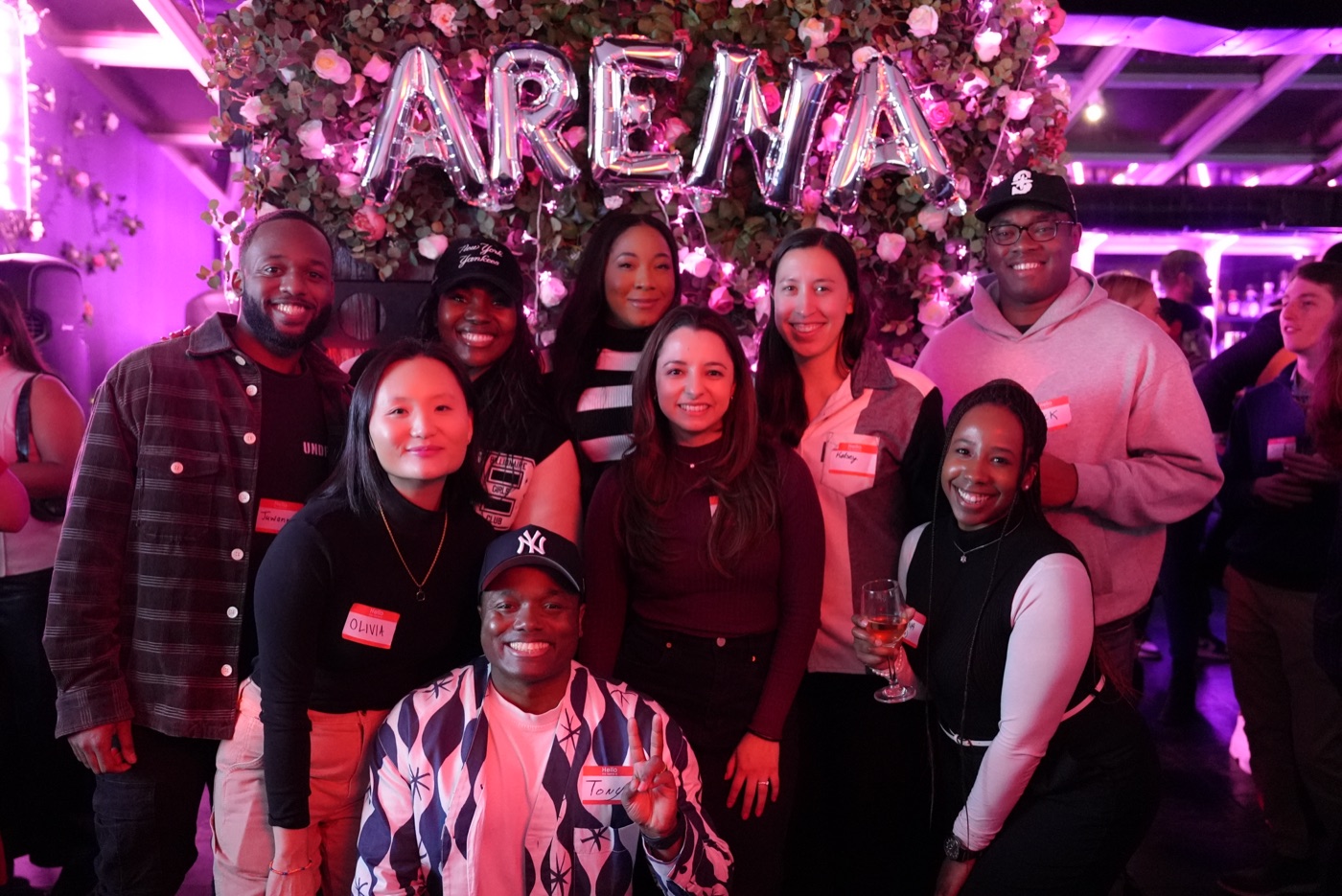 Arena members at an Arena event